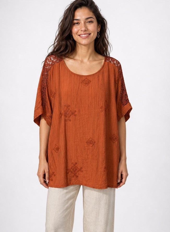 Embroidered Lace Sleeve Top - Mixed Pack