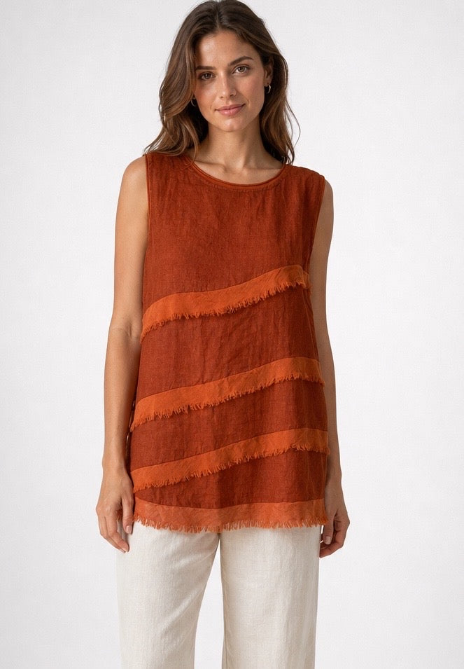 Textured Linen Top with Fringed Detailing - Mixed Pack