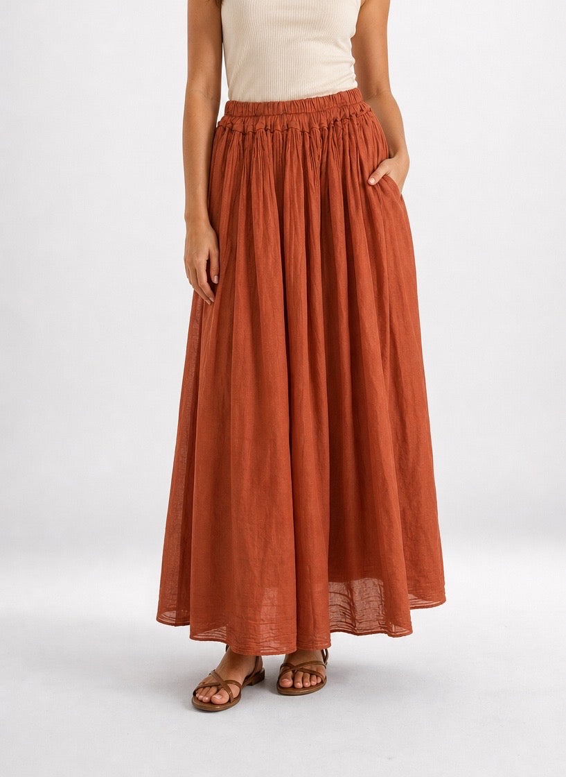 Gathered Maxi Skirt