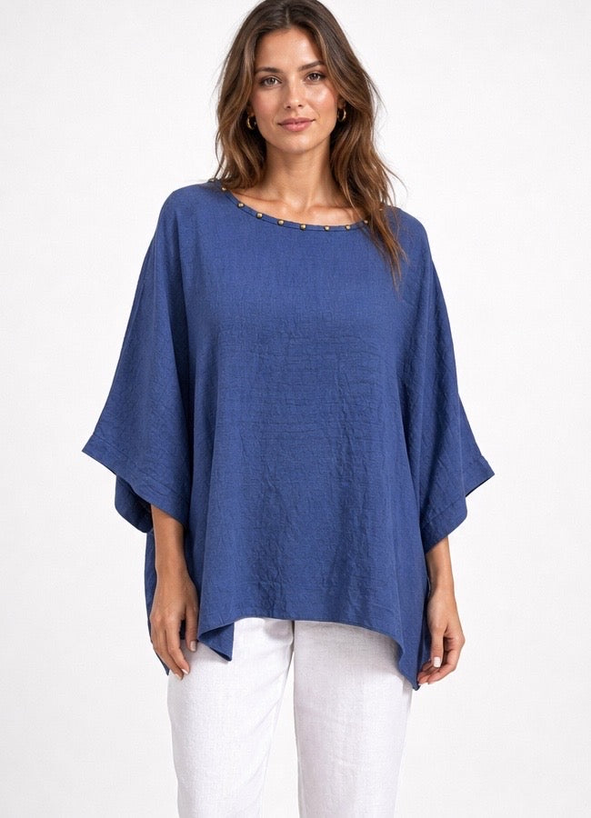 Embellished Boat Neck Top
