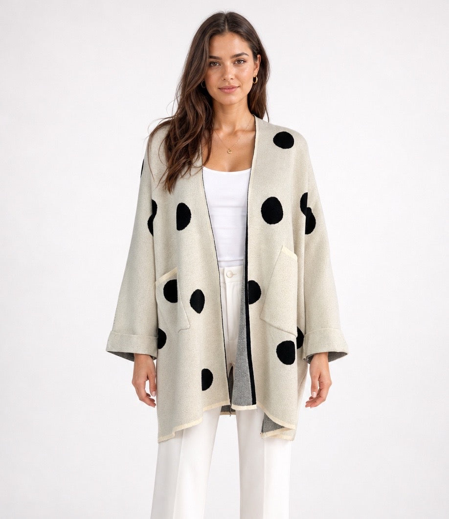 Polka Dot Knitted Cardigan