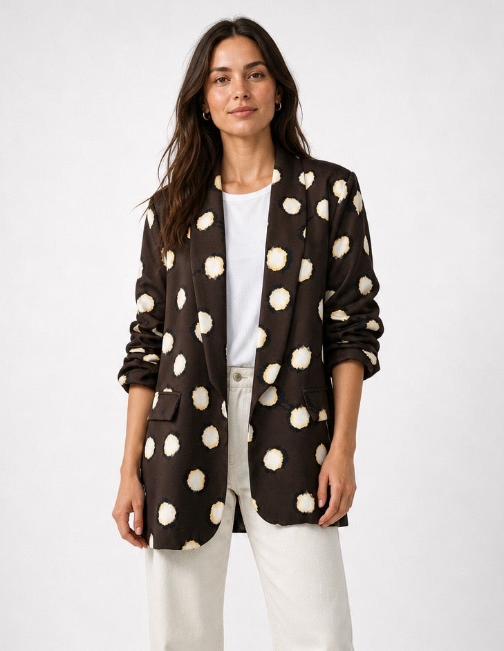 Abstract Spot Print Oversized Blazer - Mixed Pack