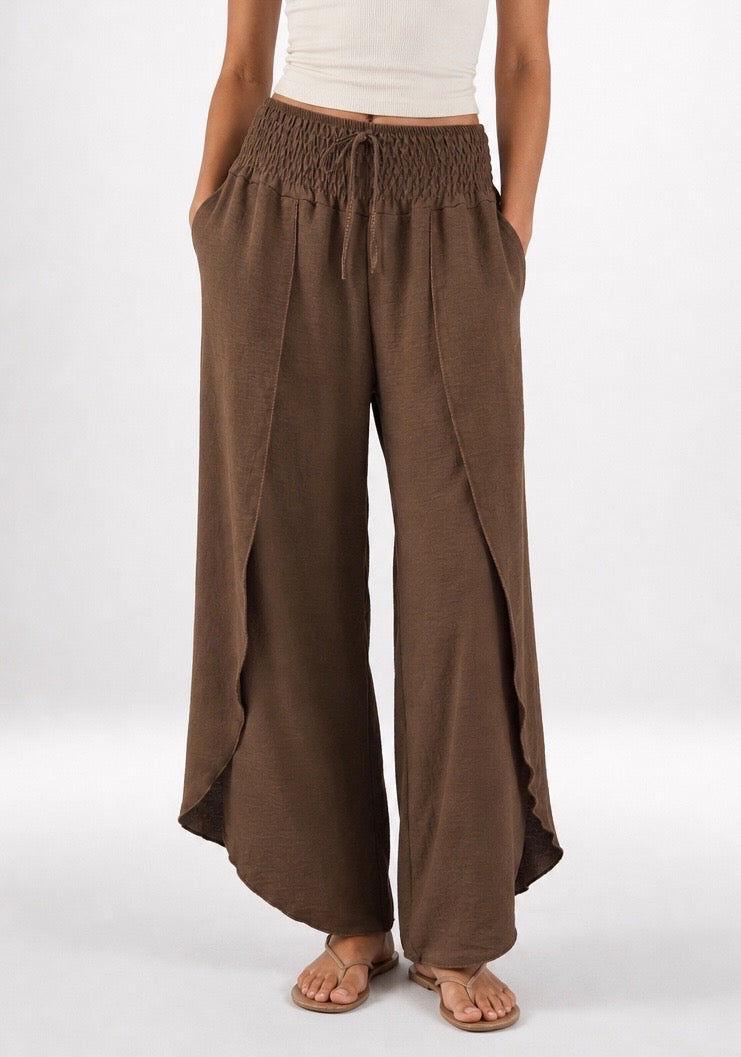 Tulip Hem Wide-Leg Trousers