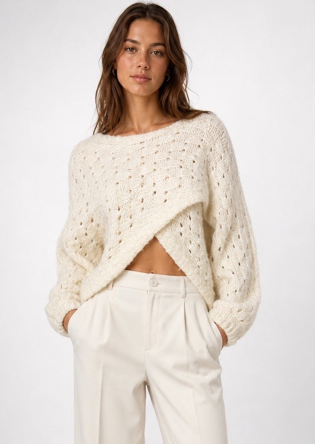 Chunky Knit Crossover Jumper