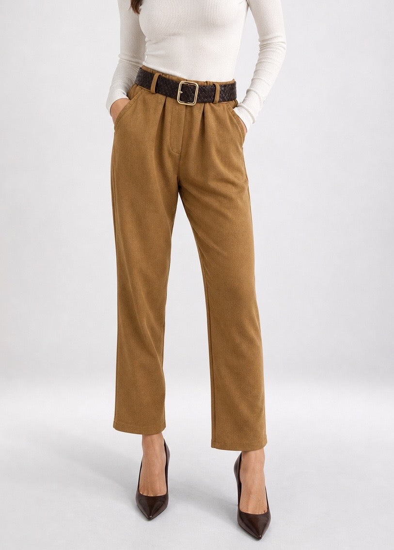 Pleated Textured Straight-Leg Trousers - Mixed Pack