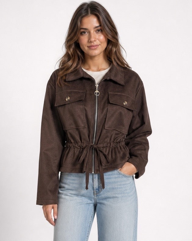 Cinched Waist Utility Jacket