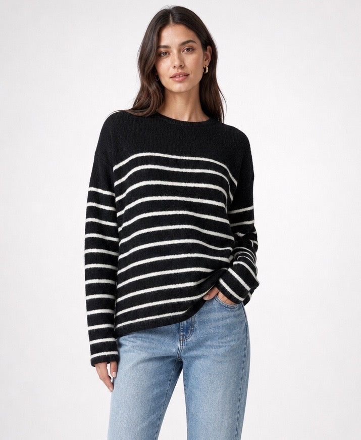 Striped Soft Wool Blend Jumper