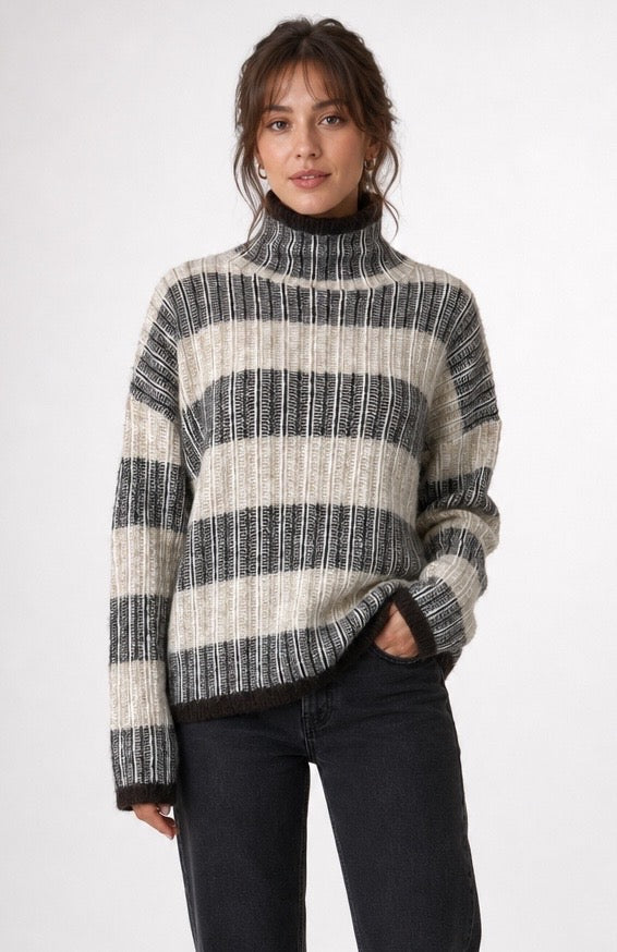 Striped Roll Neck Jumper