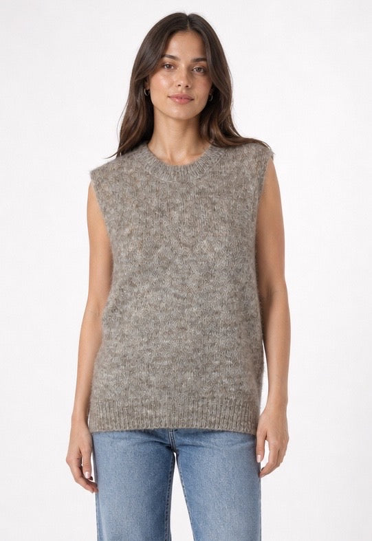 Wool Blend Sleeveless Knit Jumper