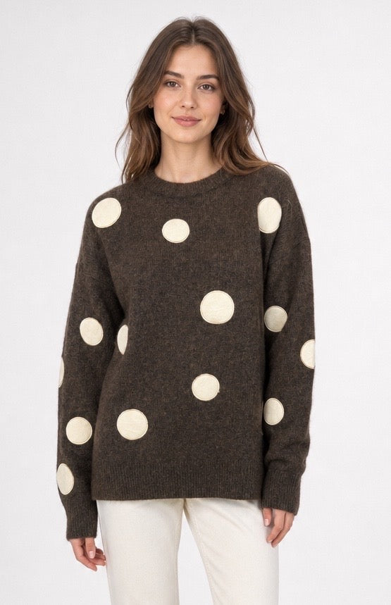 Polka Dot Applique Knit Jumper