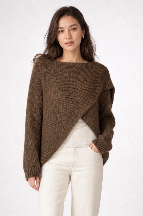 Asymmetric Wrap Knit Jumper
