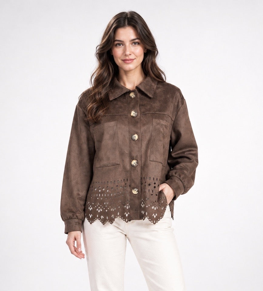 Suedette Jacket with Laser-Cut Hem - Mixed Pack