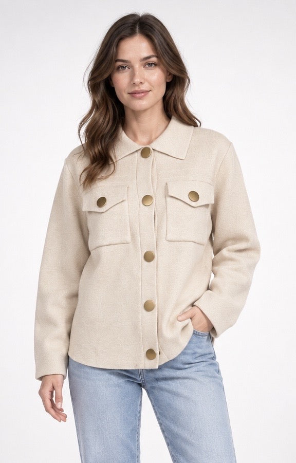 Shirt Jacket with Chest Pockets