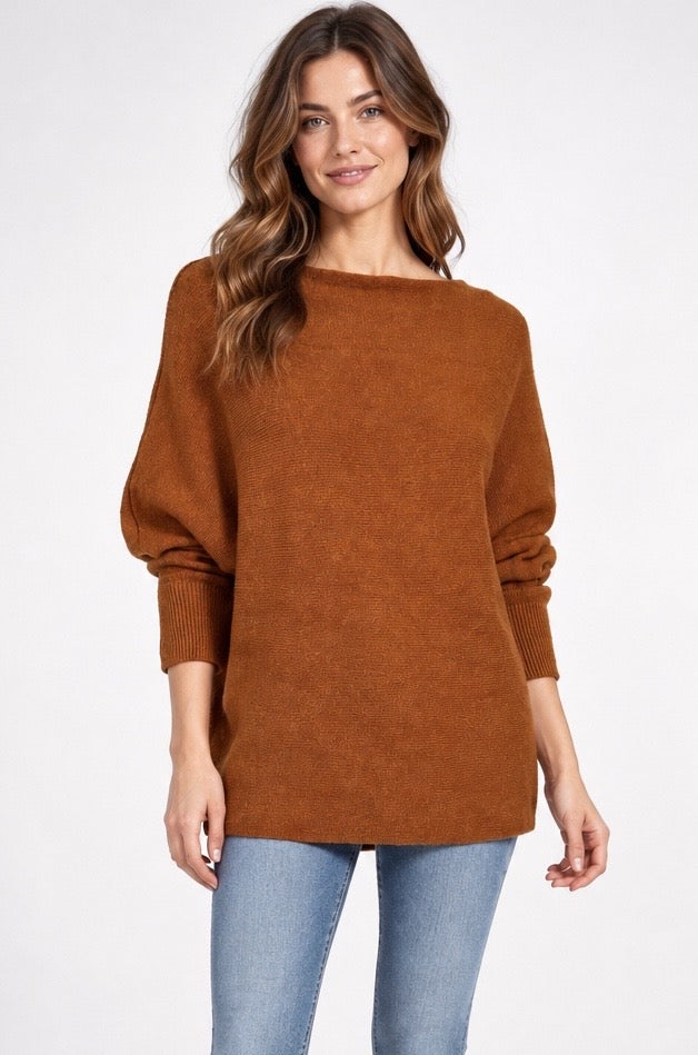 Boat Neck Batwing Jumper
