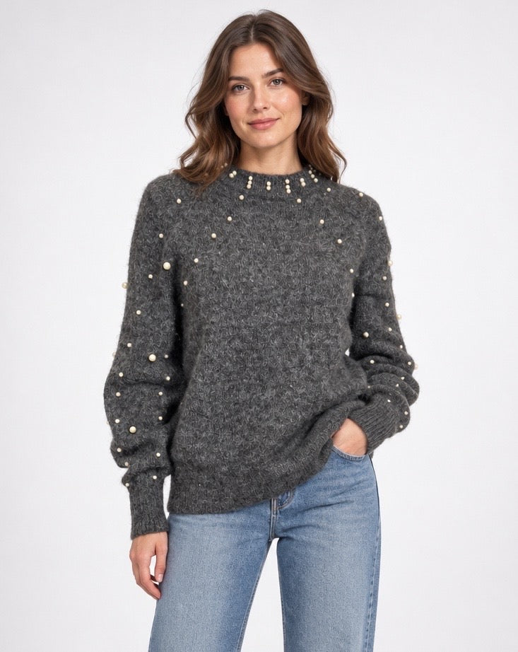 Pearl Embellished Knit Jumper