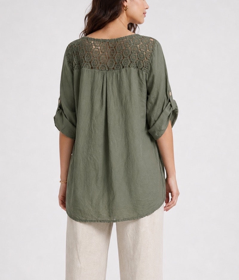 Embroidered Eyelet Blouse