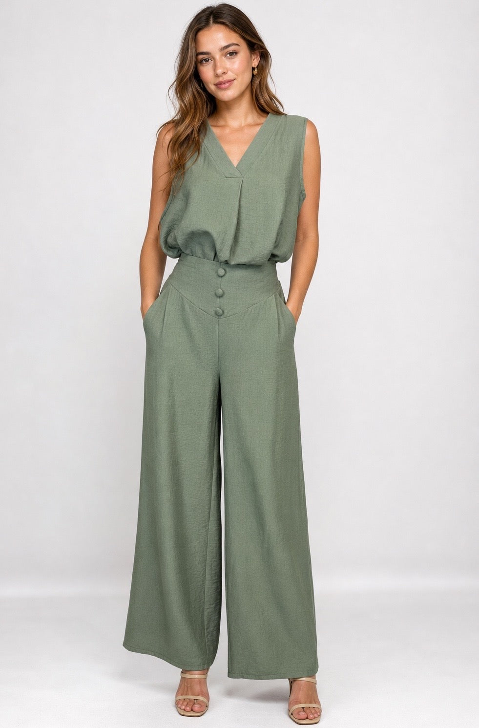 Textured V-Neck Wide-Leg Co-Ord - Mixed Pack