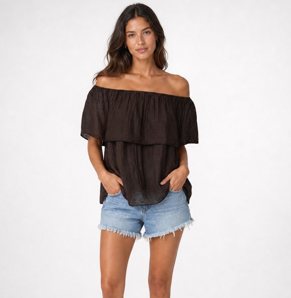 Cotton Off-the-Shoulder Blouse