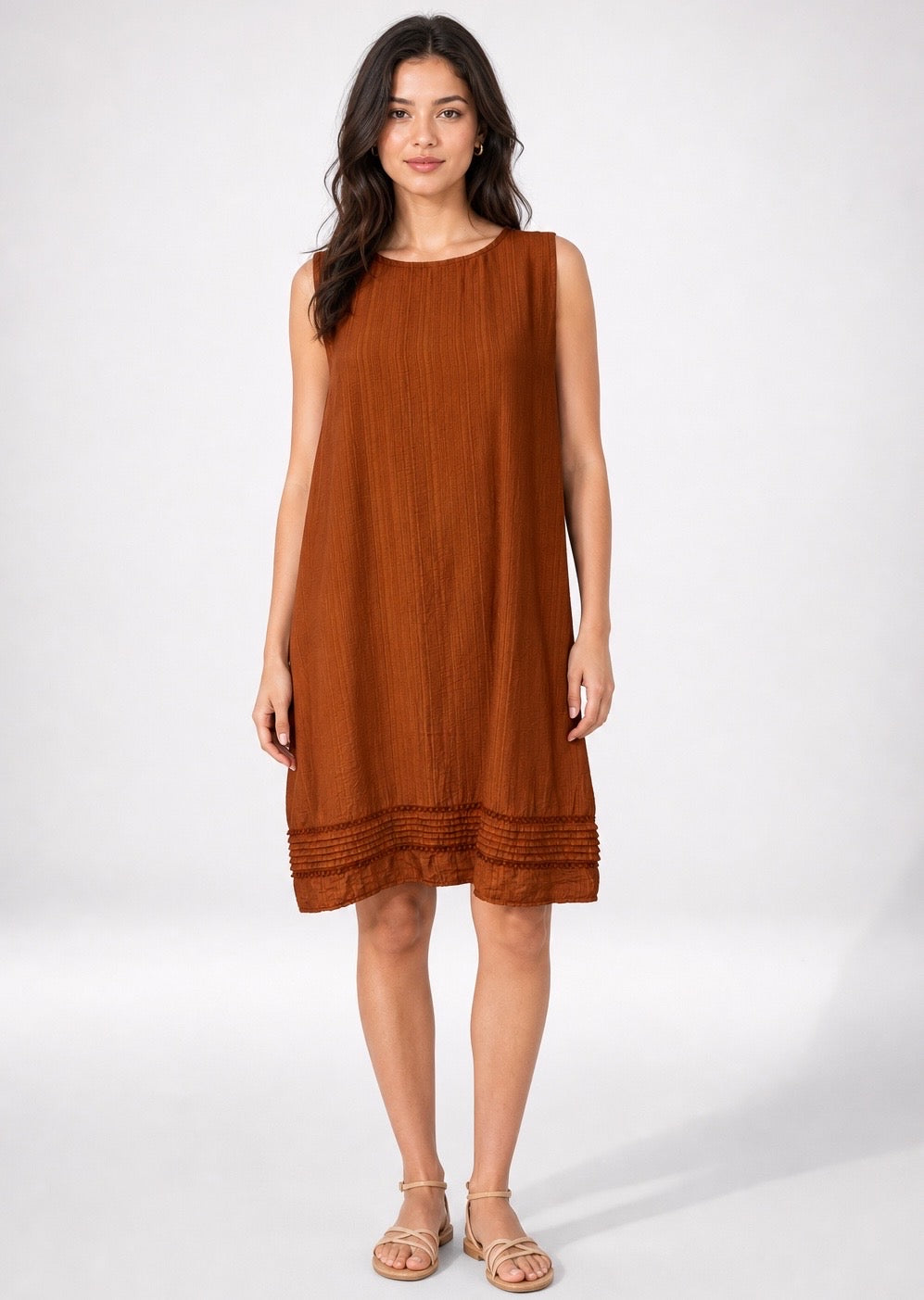 Textured Hem Detail Midi Dress