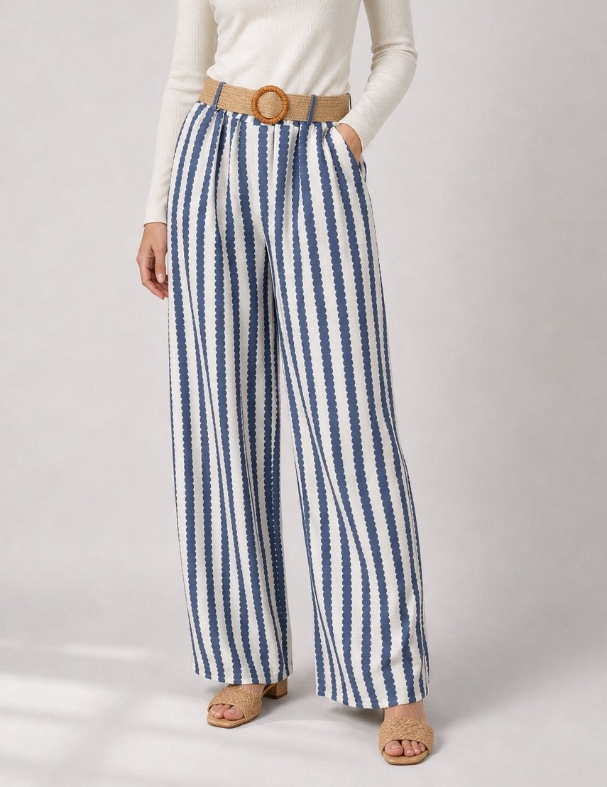 Wavy Stripe Palazzo Trousers - Mixed Pack