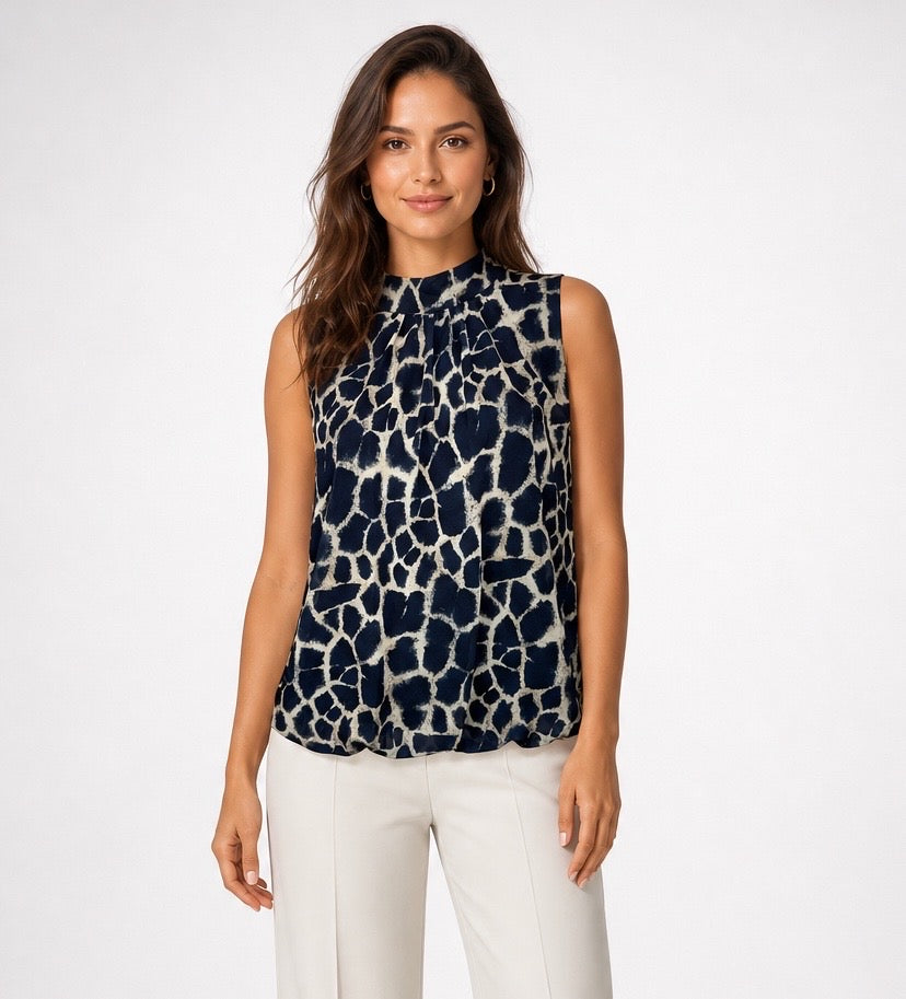 Abstract Print Sleeveless Top