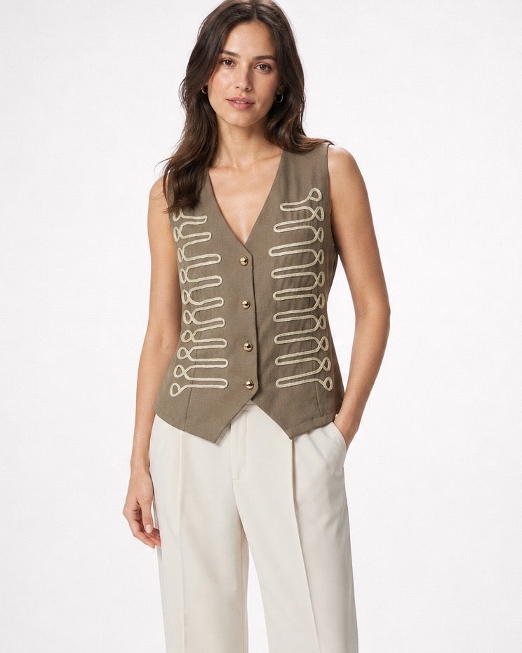 Military Frogging Tailored Waistcoat
