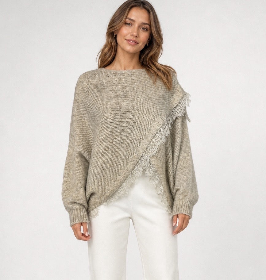 Asymmetric Lace Knit Jumper - Mixed Pack