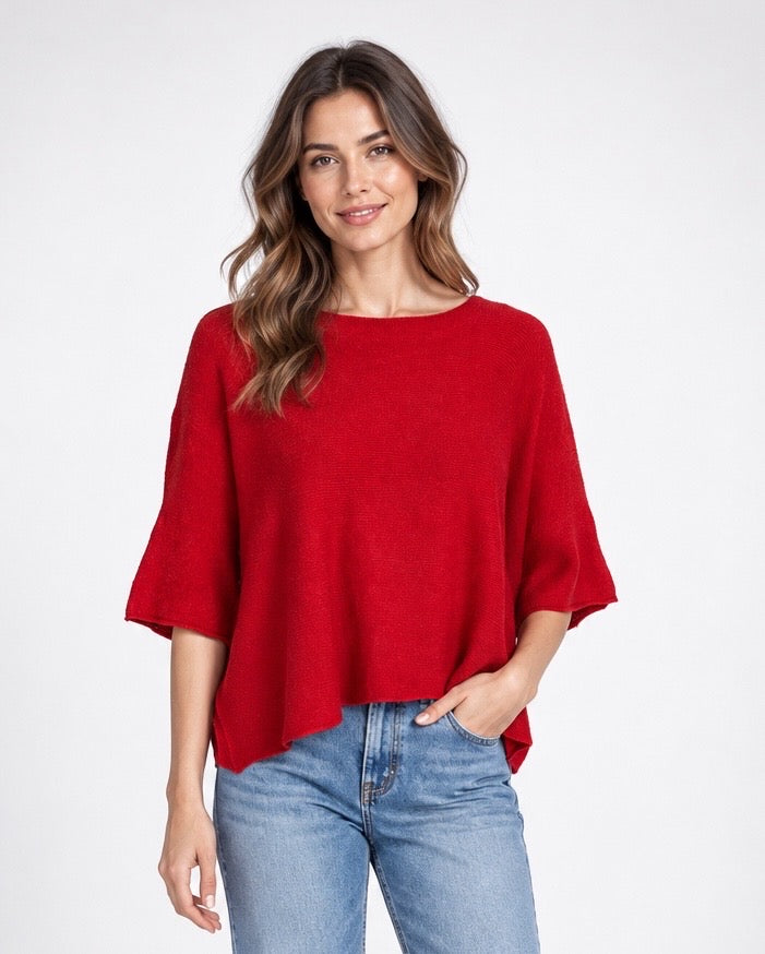 Textured Knit Batwing Jumper