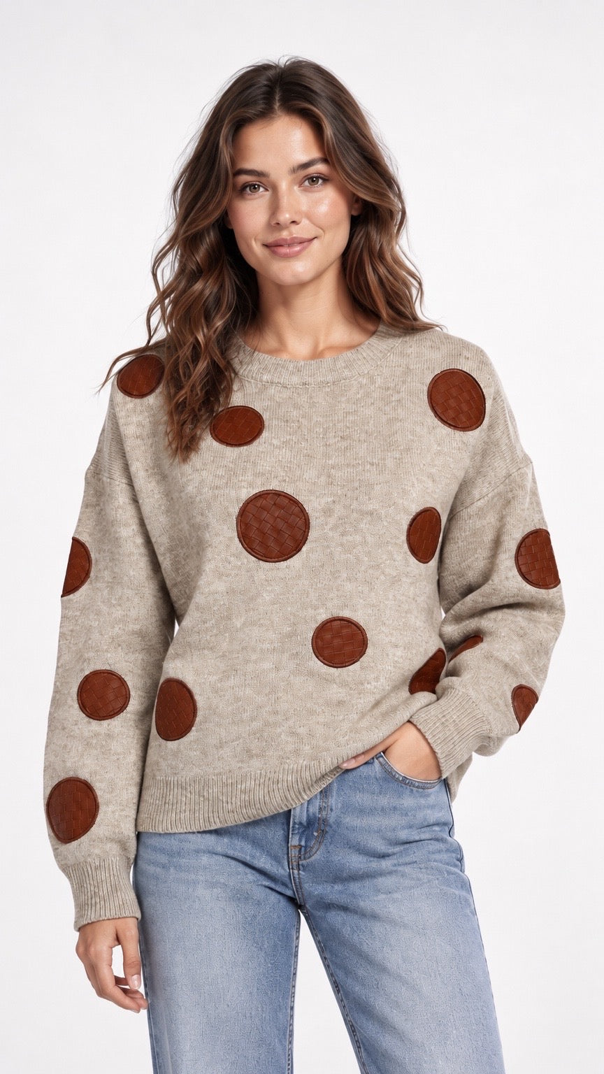 Woven Spot Patch Jumper