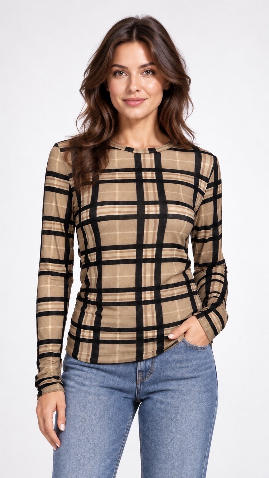 Designer Check Cashmere Enriched Top - Mixed Pack