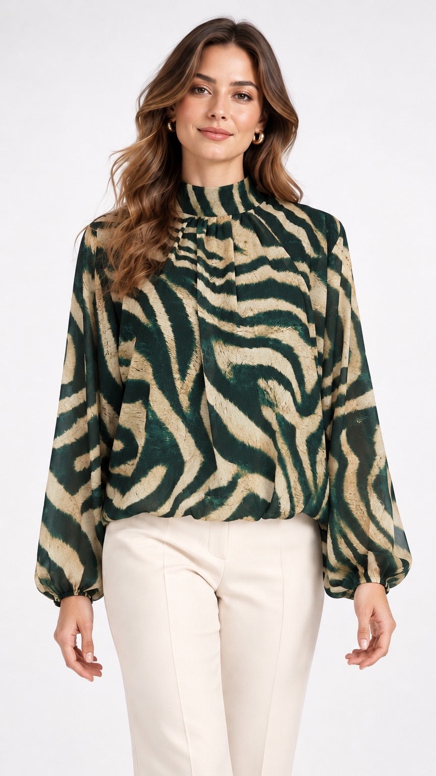 Statement Zebra Print Blouse