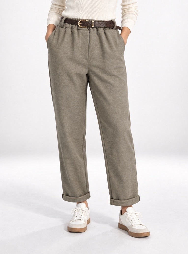 Textured Relaxed Fit Trousers