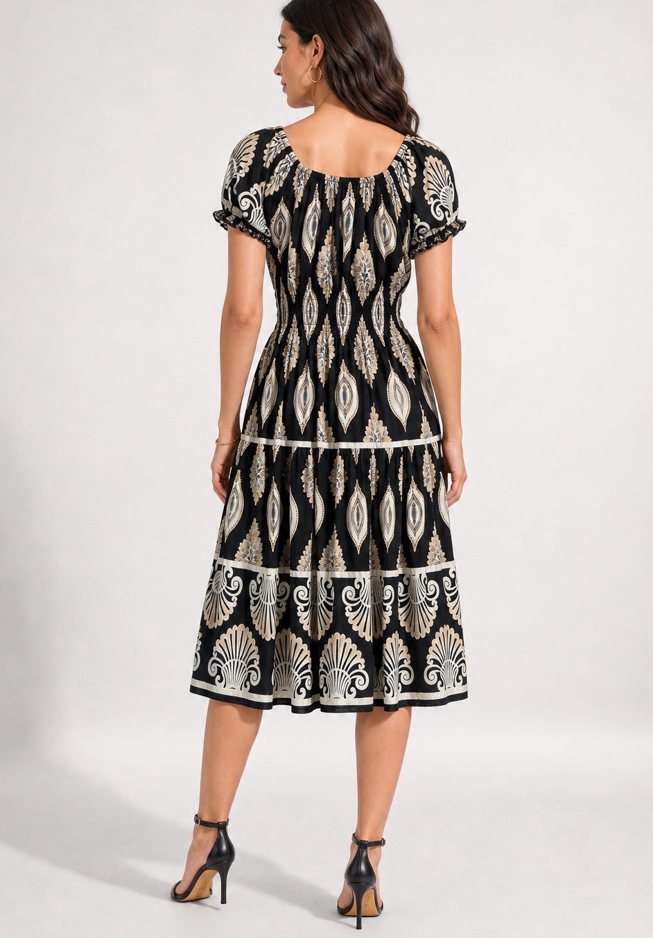 Aztec Paisley Printed Midi Dress - Mixed Pack (2)
