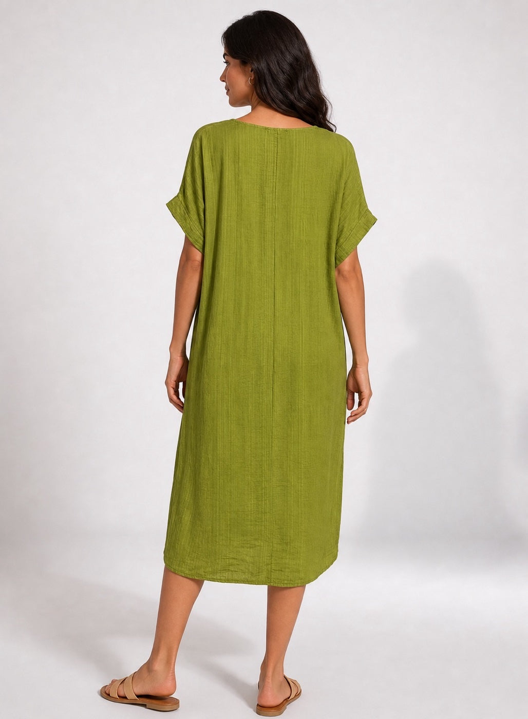 Textured V-Neck Button Front Midi Dress - Mixed Pack (2)