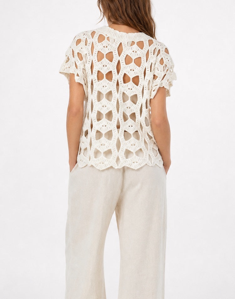 Crochet Knit Button-Front Cardigan - Mixed Pack