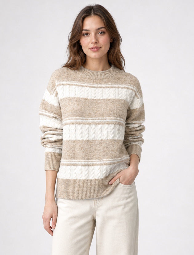 Stripe Cable Knit Jumper - Mixed Pack