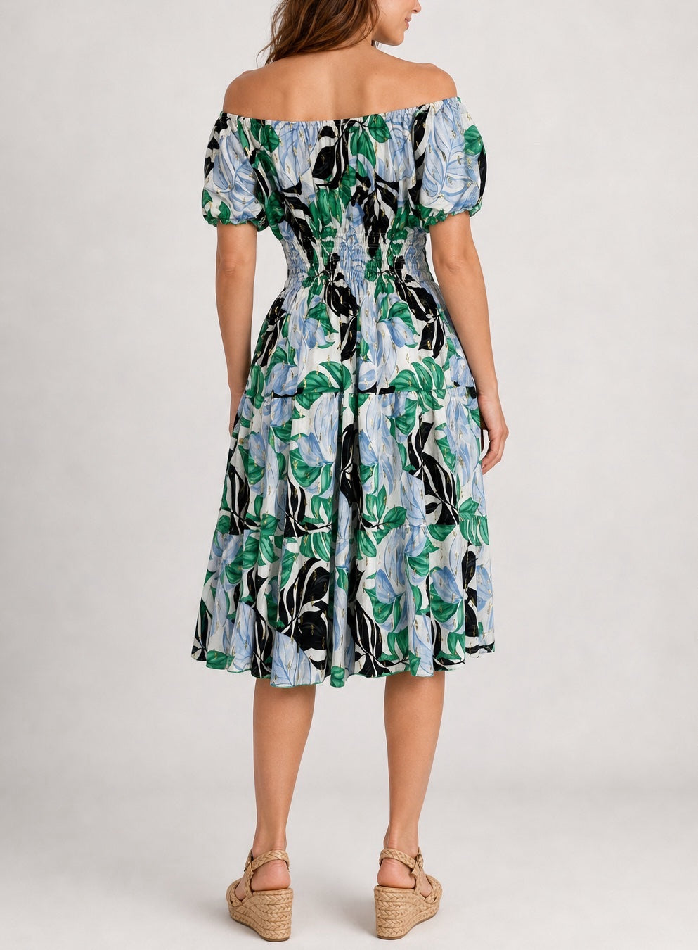 Off-the-shoulder Smocked Midi Dress - Mixed Pack (2)