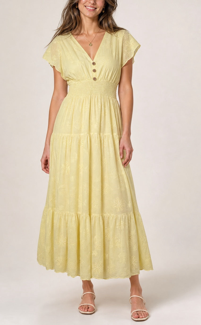 Tiered Embroidered Maxi Dress - Mixed Pack
