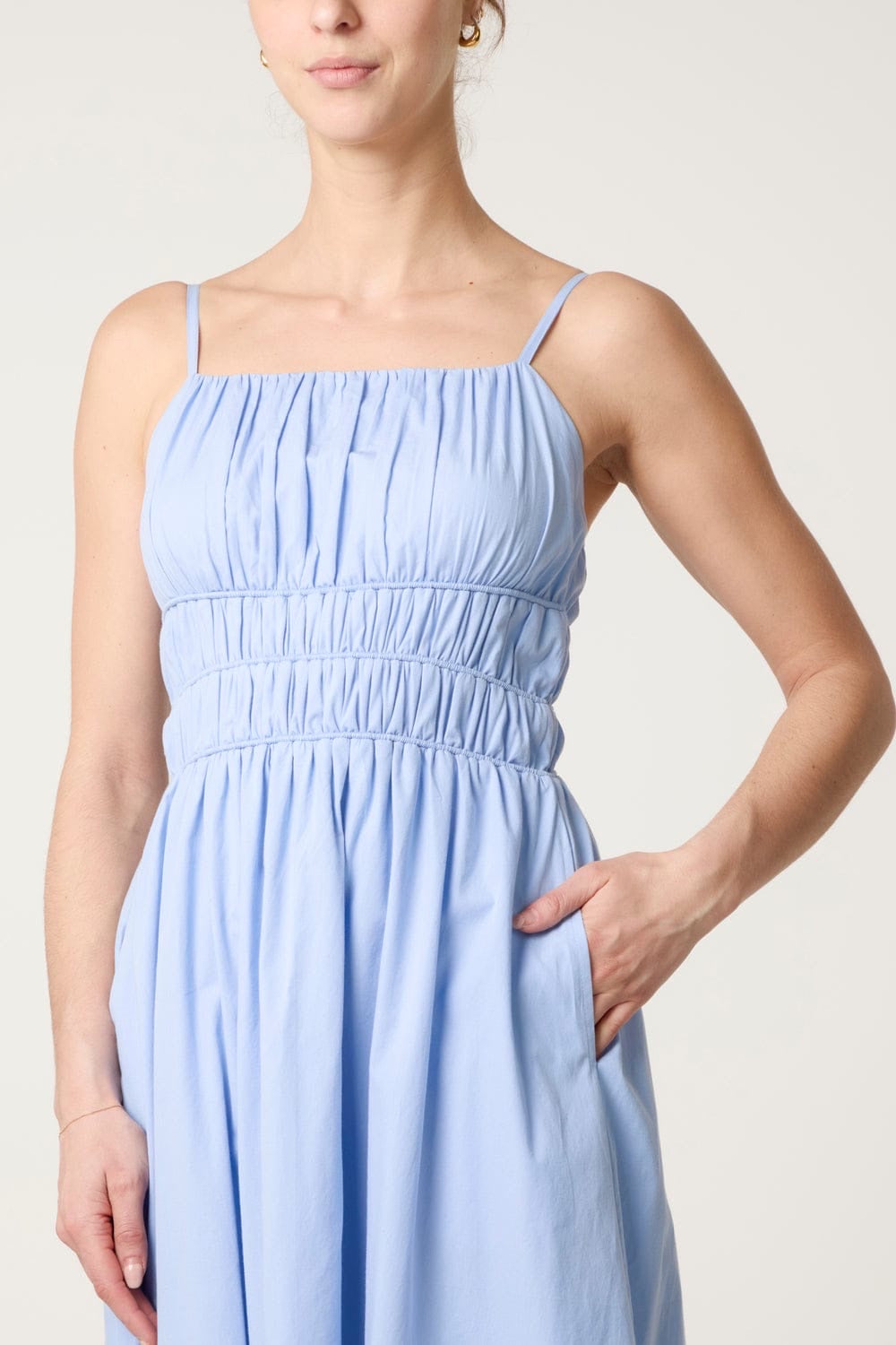 Gathered Bust Camisole Midi Dress - Baby Blue (2)
