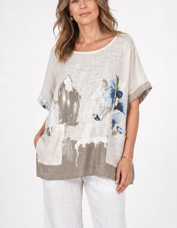 Pocket Front Floral Print Top - Mixed Pack