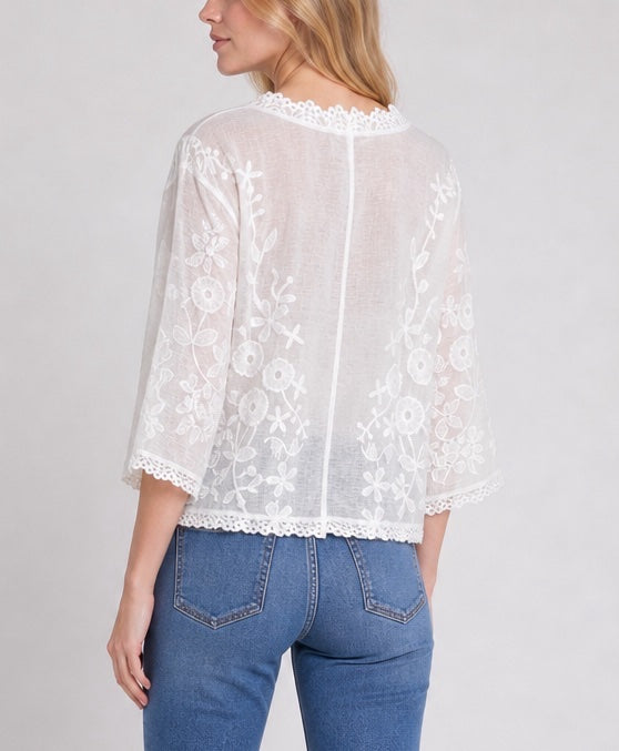Embroidered Lace Trim Blouse - Mixed Pack (2)