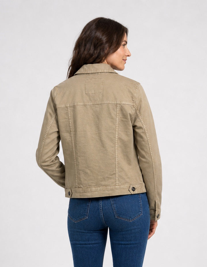 Classic Denim Jacket - Beige - Beige