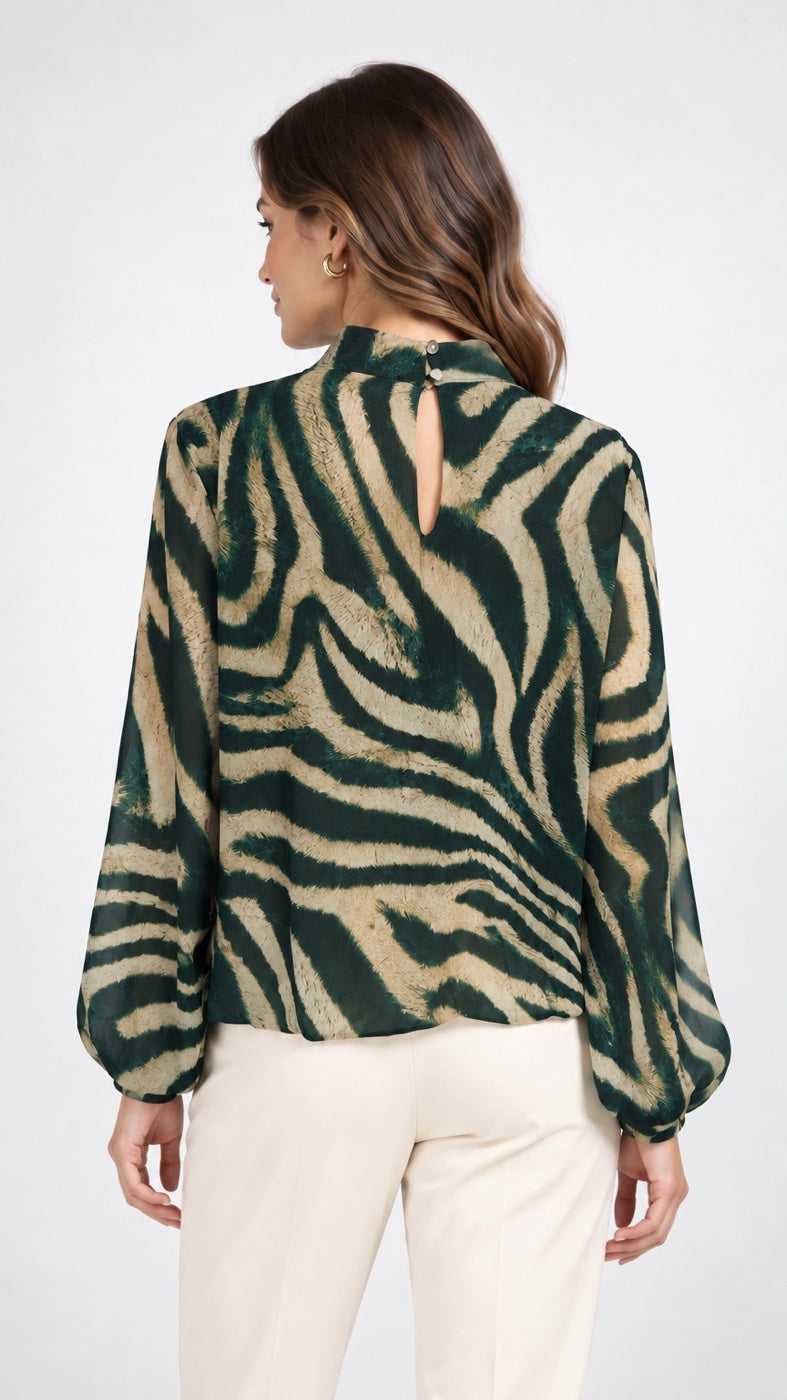 Statement Zebra Print Blouse - Mixed Pack (2)