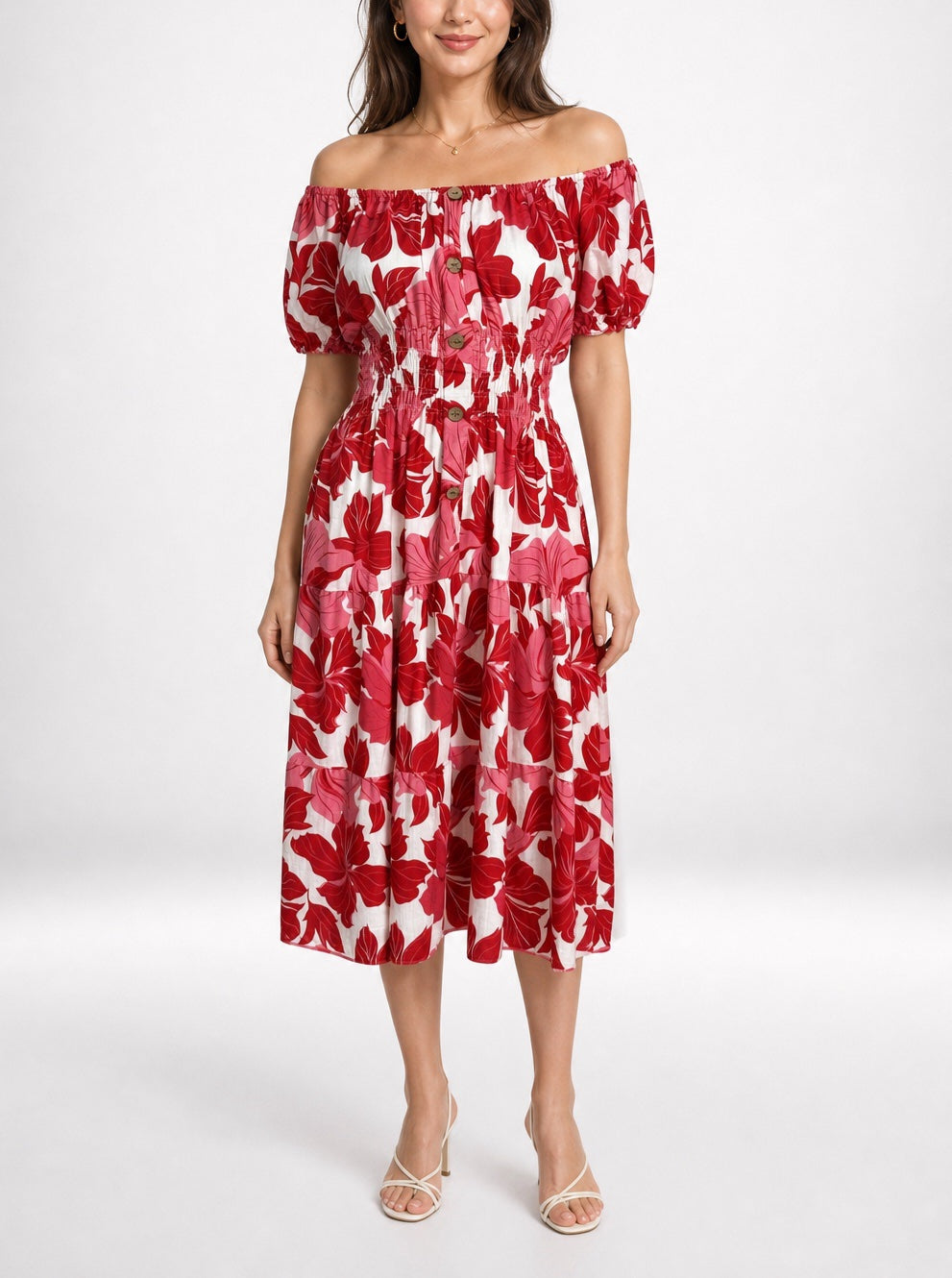 Smocked Bodice Square Neck Midi Dress - Mixed Pack