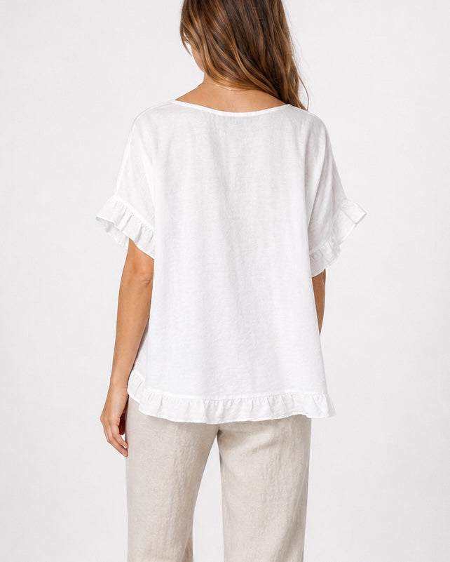 Ruffle Trim Necklace Top - Mixed Pack (2)