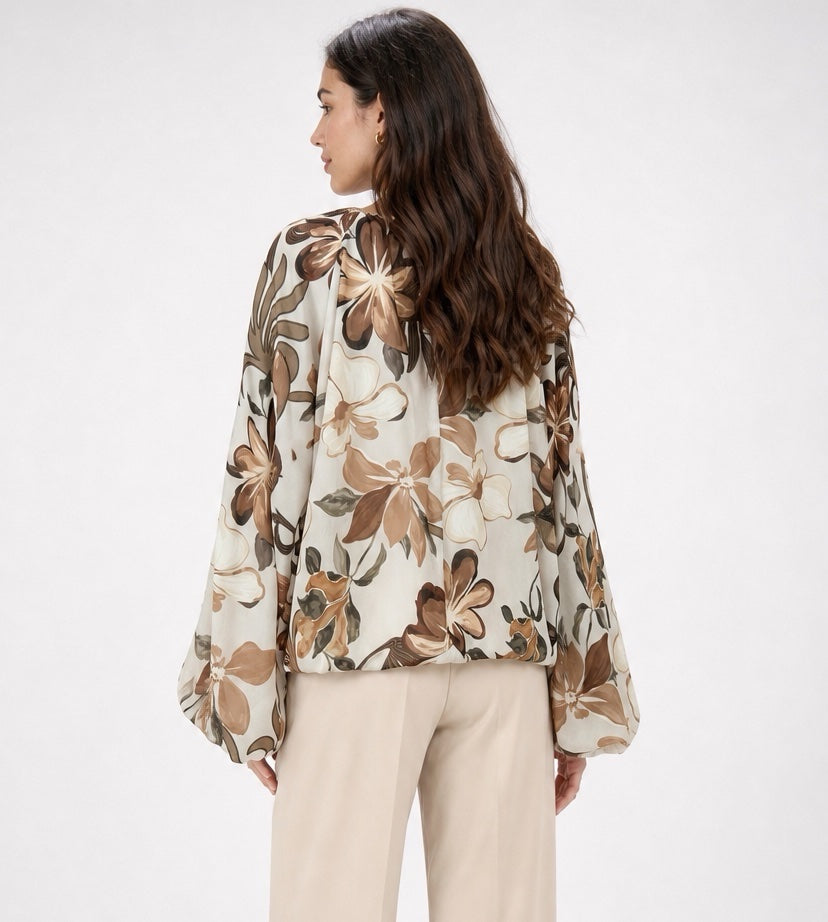 Floral Print Pussy-Bow Blouse - Mixed Pack (2)