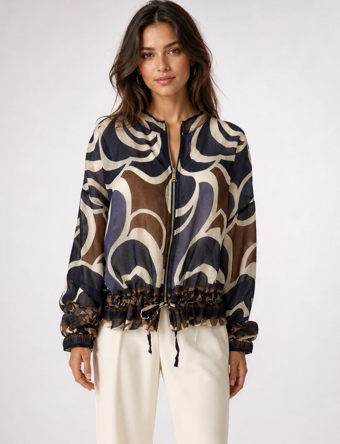 Abstract Print Lightweight Bomber Jacket - Mixed Pack