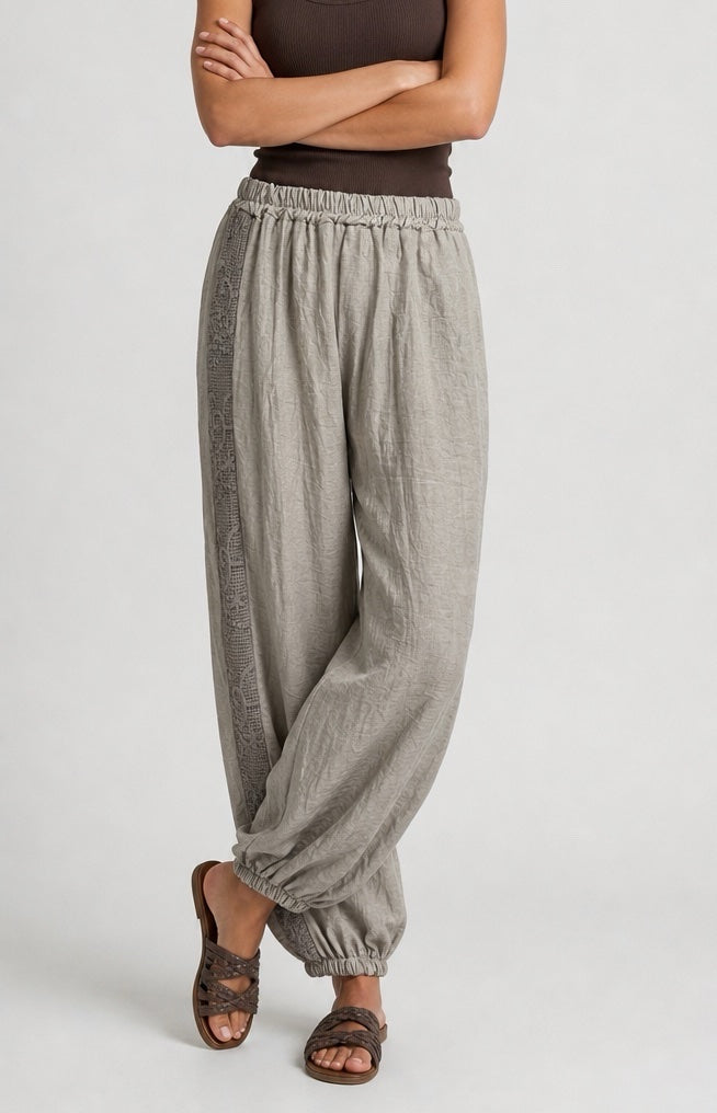 Crochet Panel Relaxed Cuffed Trousers - Mixed Pack