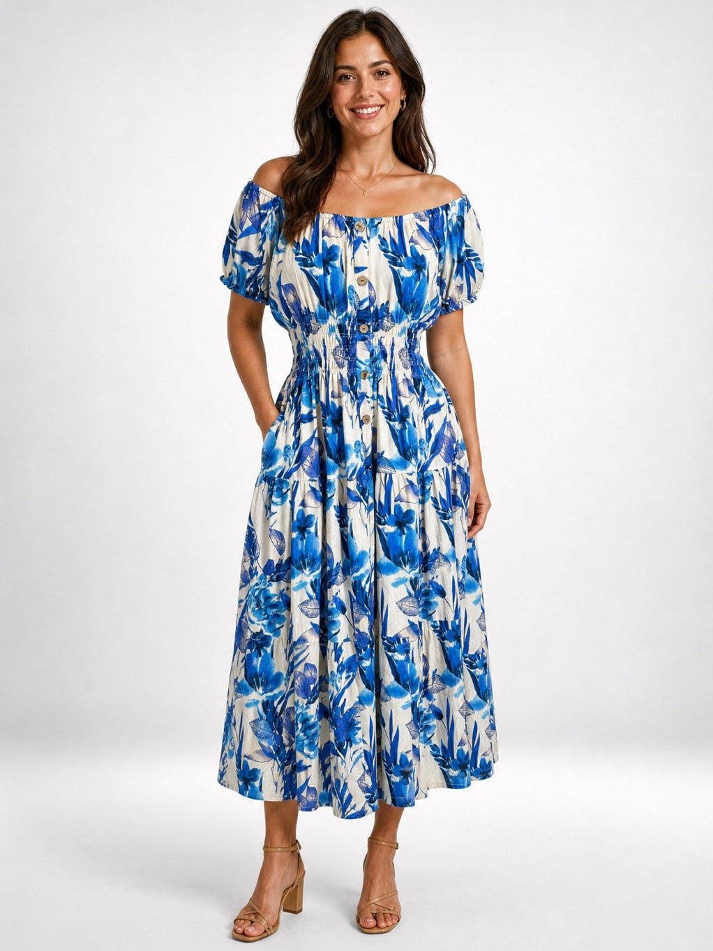Off-the-Shoulder Tiered Maxi Dress - Mixed Pack