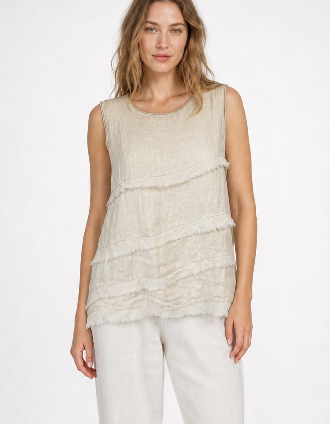 Textured Linen Top with Fringed Detailing - Mixed Pack